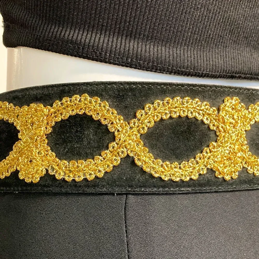 Vintage  genuine suede leather belt